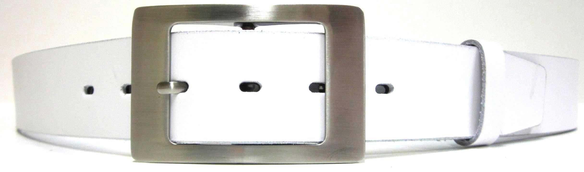 Kožený opasok trendový biely