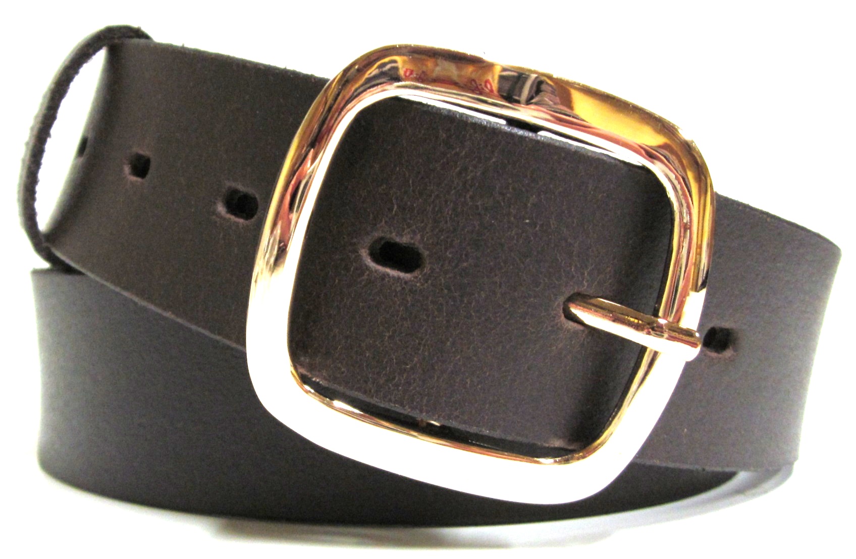 Kožený opasok dámsky so zlatou prackou