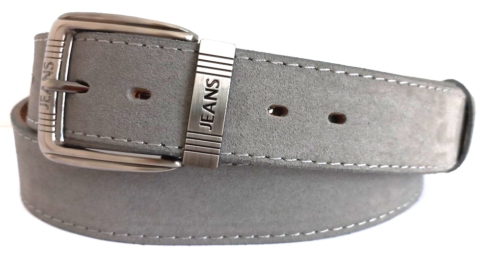 Kožený opasok šedý moderný