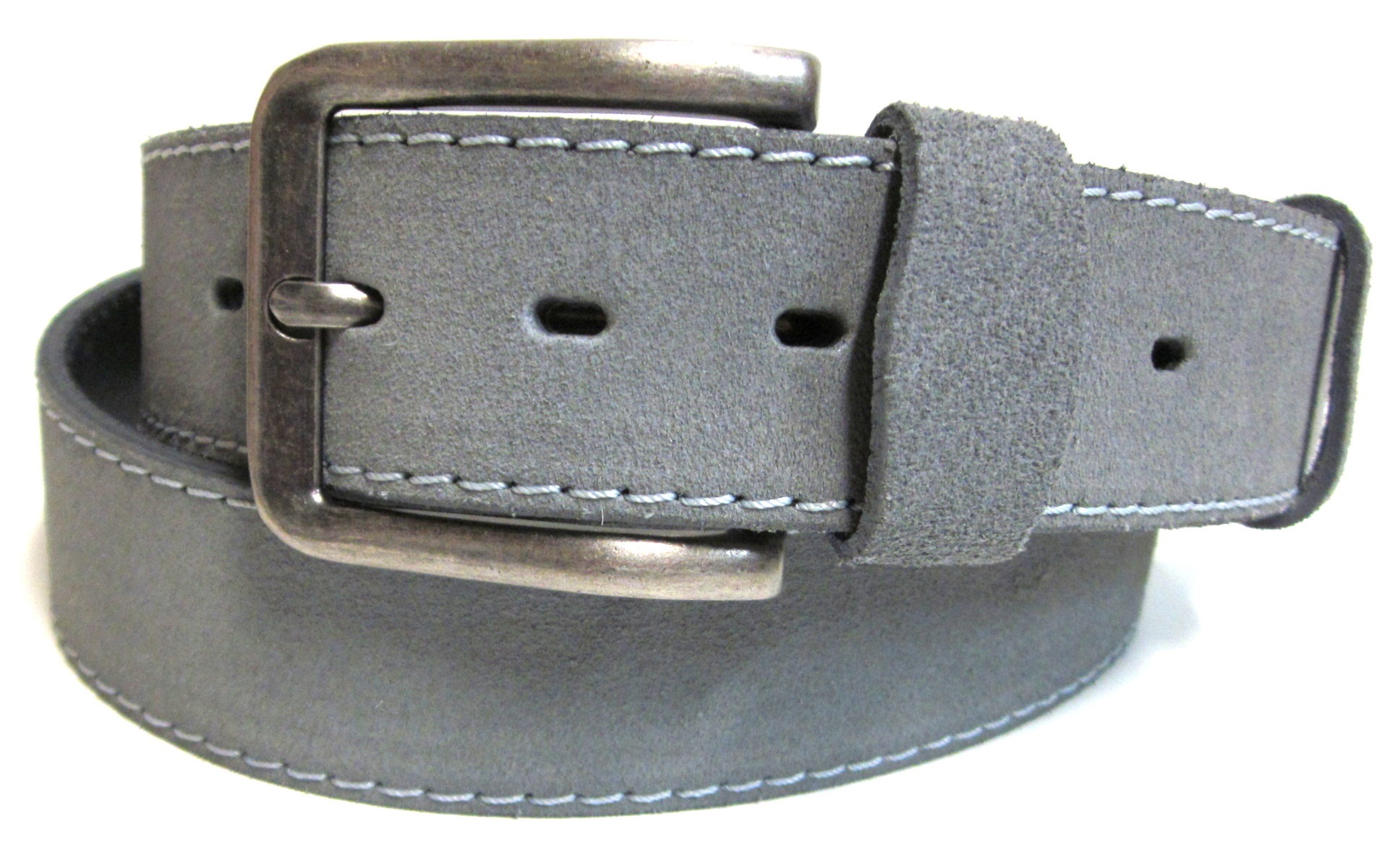 Kožený moderný šedý opasok