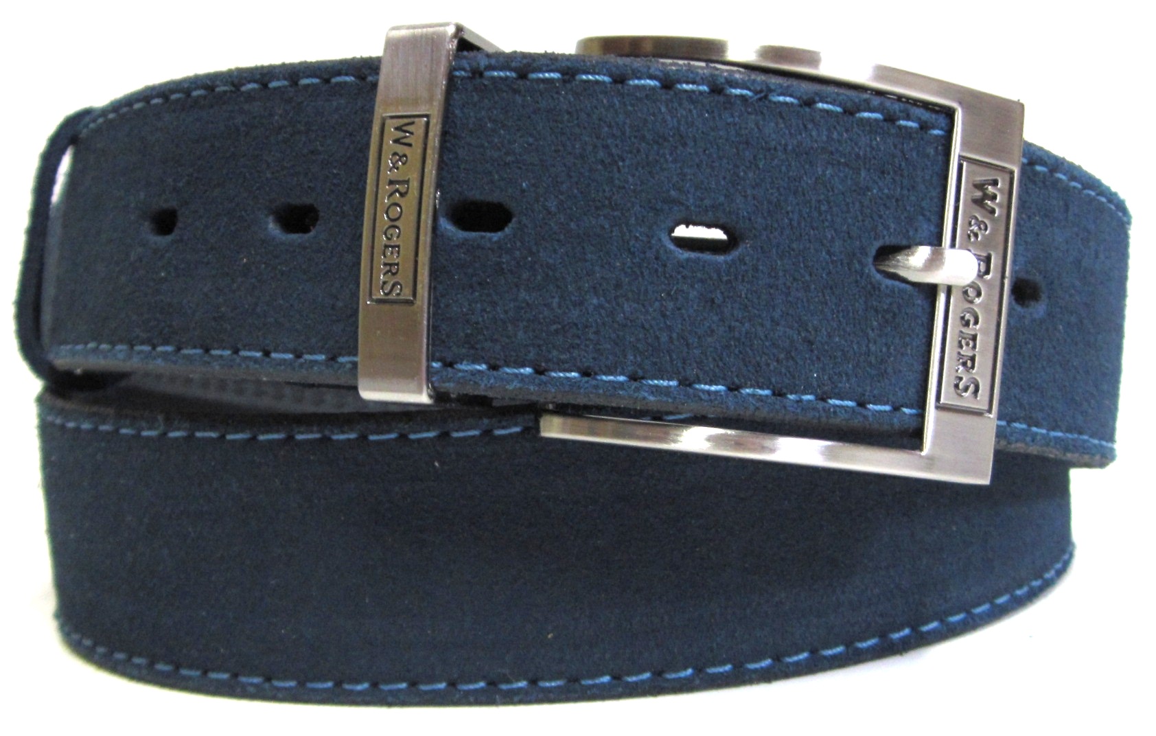 Modrý opasok z brúsenej kože