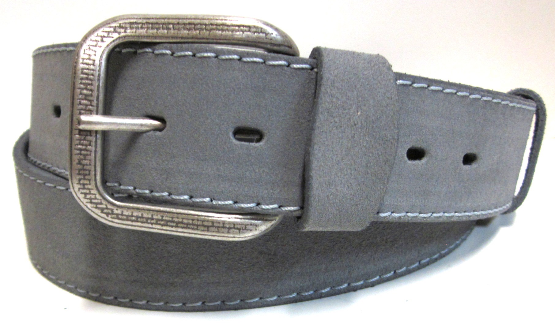 Kožený opasok šedý