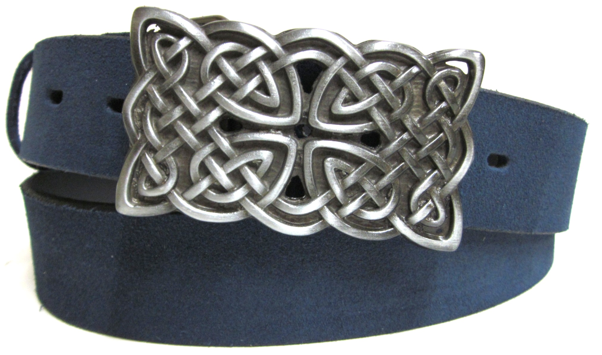 Modrý kožený opasok