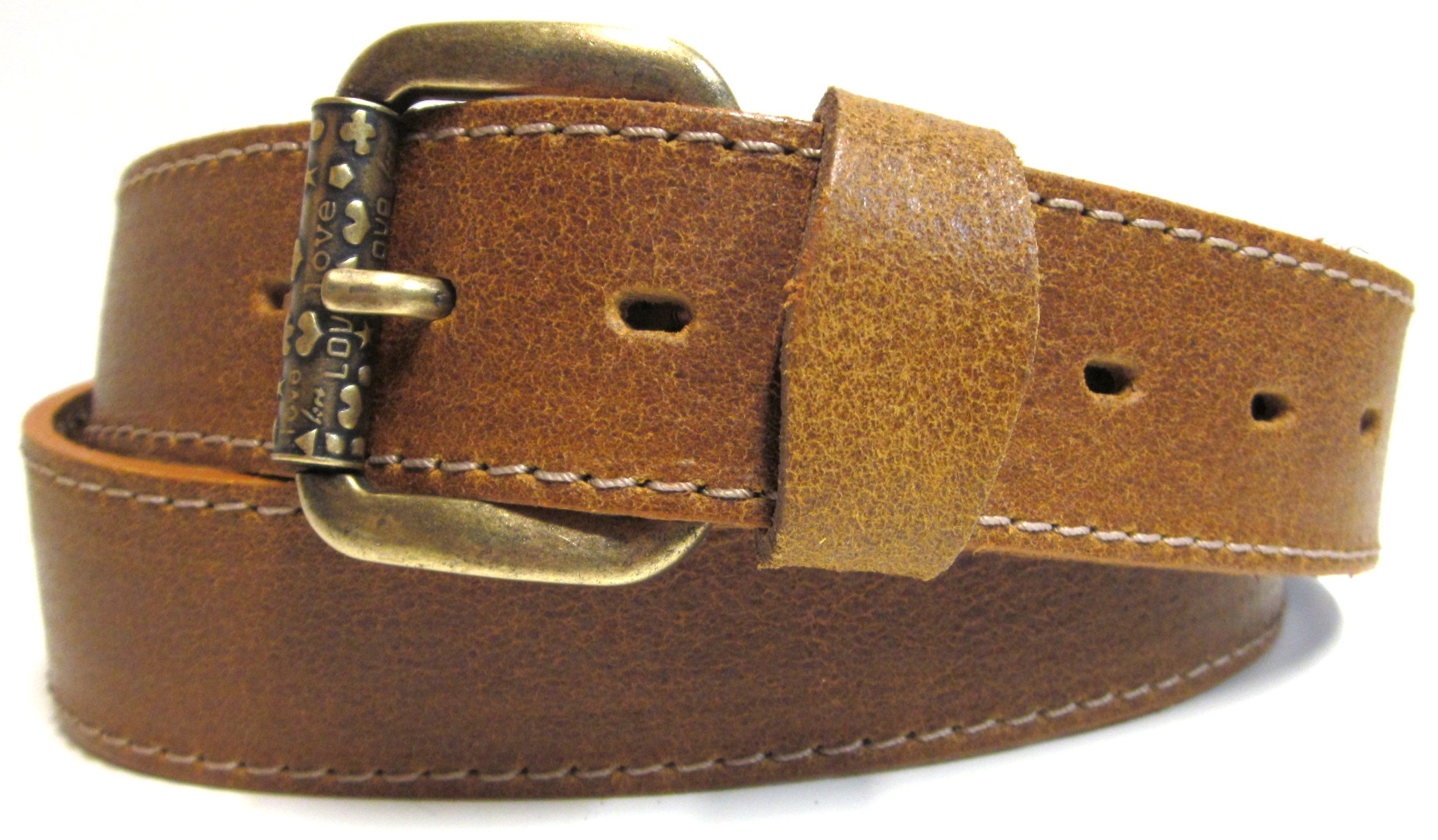 Dámsky svetlohnedý kožený opasok