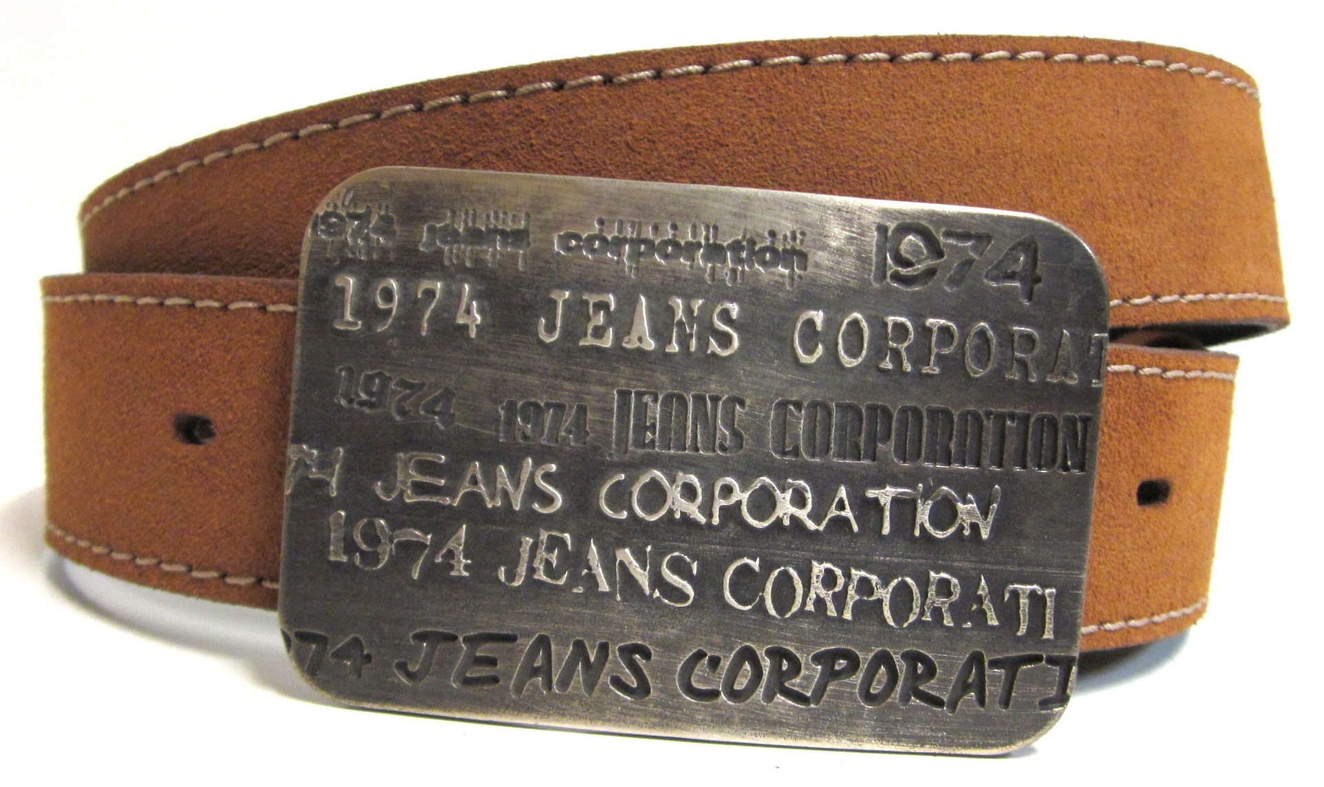 Okrový kožený opasok