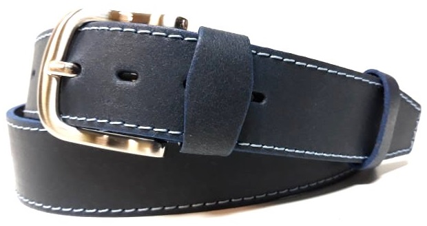 Modrý kožený opasok
