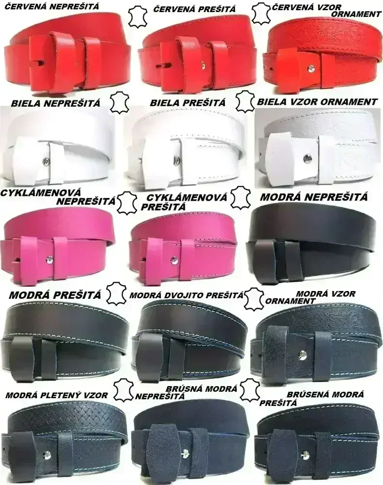 Dámske opasky červené kožené