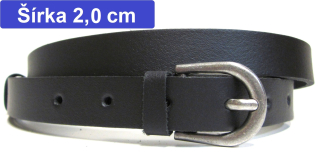 Úzky kožený opasok -  šírka 2 cm
