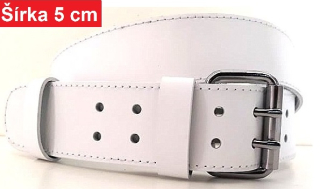 Biely široký pracovný opasok 5 cm