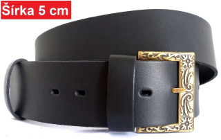 Široký kožený opasok s ozdobnou prackou