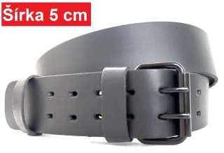 Služobný kožený opasok 5 cm - čierna pracka