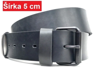 Široký kožený opasok s čiernou prackou