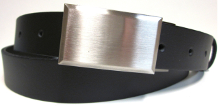 Opasok čierny kožený s plnou prackou