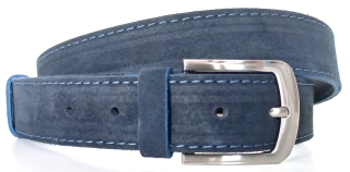 Opasok z modrej brúsenej kože