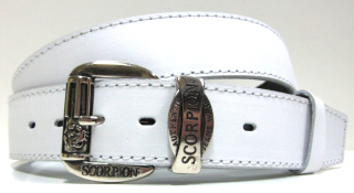 Kožený opasok pánsky biely