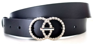 Kožený opasok čierny elegantný