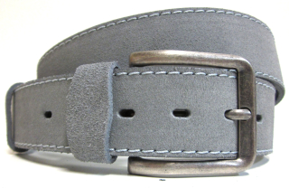 Kožený moderný šedý opasok