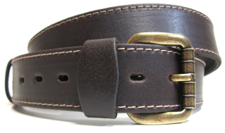 Hnedý kožený opasok