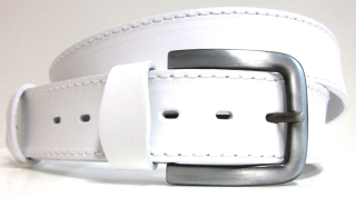 Biely kožený opasok